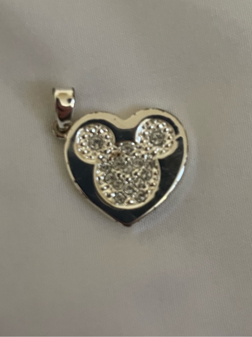 Heart-Shaped Micky Mouse Disney Pendant - Silver